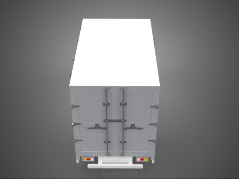 COMPACT WHITE BOX CARGO DELIVERY TRUCK URBAN REGIONAL DELIVERIES 3D Model