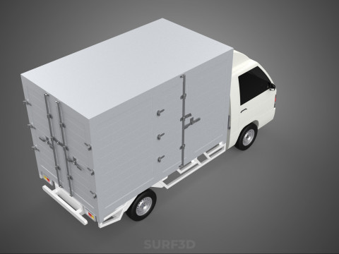 COMPACT WHITE BOX CARGO DELIVERY TRUCK URBAN REGIONAL DELIVERIES 3D Model