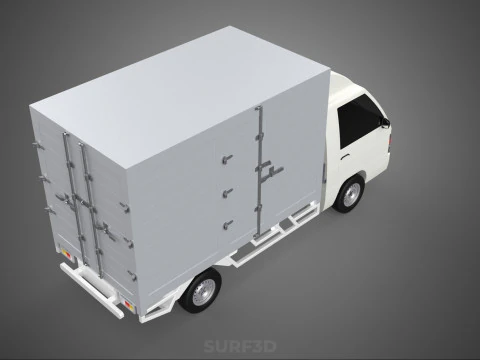 COMPACT WHITE BOX CARGO DELIVERY TRUCK URBAN REGIONAL DELIVERIES 3D Model