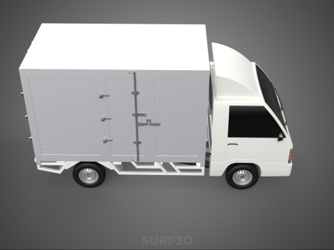 COMPACT WHITE BOX CARGO DELIVERY TRUCK URBAN REGIONAL DELIVERIES 3D Model