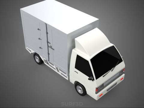 COMPACT WHITE BOX CARGO DELIVERY TRUCK URBAN REGIONAL DELIVERIES 3D Model
