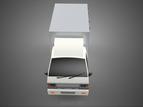COMPACT WHITE BOX CARGO DELIVERY TRUCK URBAN REGIONAL DELIVERIES 3D Model