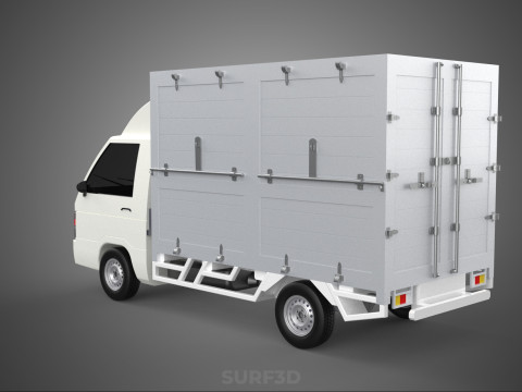 COMPACT WHITE BOX CARGO DELIVERY TRUCK URBAN REGIONAL DELIVERIES 3D Model