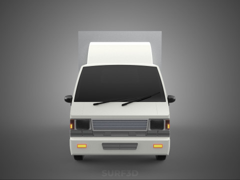 COMPACT WHITE BOX CARGO DELIVERY TRUCK URBAN REGIONAL DELIVERIES 3D Model