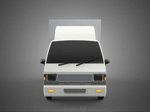 COMPACT WHITE BOX CARGO DELIVERY TRUCK URBAN REGIONAL DELIVERIES 3D Model