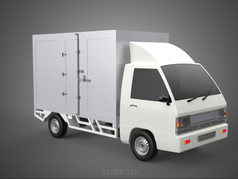 COMPACT WHITE BOX CARGO DELIVERY TRUCK URBAN REGIONAL DELIVERIES 3D Model
