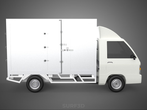 COMPACT WHITE BOX CARGO DELIVERY TRUCK URBAN REGIONAL DELIVERIES 3D Model