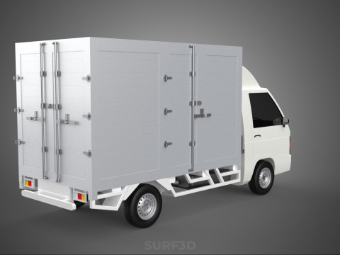 COMPACT WHITE BOX CARGO DELIVERY TRUCK URBAN REGIONAL DELIVERIES 3D Model