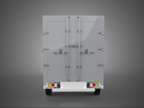 COMPACT WHITE BOX CARGO DELIVERY TRUCK URBAN REGIONAL DELIVERIES 3D Model