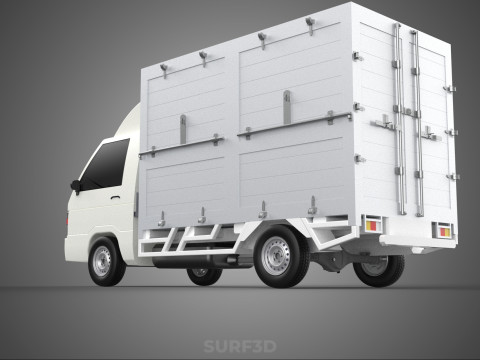 COMPACT WHITE BOX CARGO DELIVERY TRUCK URBAN REGIONAL DELIVERIES 3D Model