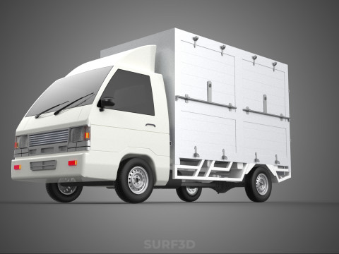 COMPACT WHITE BOX CARGO DELIVERY TRUCK URBAN REGIONAL DELIVERIES 3D Model