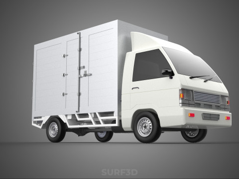 COMPACT WHITE BOX CARGO DELIVERY TRUCK URBAN REGIONAL DELIVERIES 3D Model