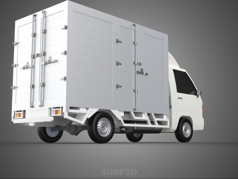 COMPACT WHITE BOX CARGO DELIVERY TRUCK URBAN REGIONAL DELIVERIES 3D Model