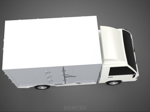 COMPACT WHITE BOX CARGO DELIVERY TRUCK URBAN REGIONAL DELIVERIES 3D Model