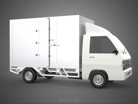 COMPACT WHITE BOX CARGO DELIVERY TRUCK URBAN REGIONAL DELIVERIES 3D Model