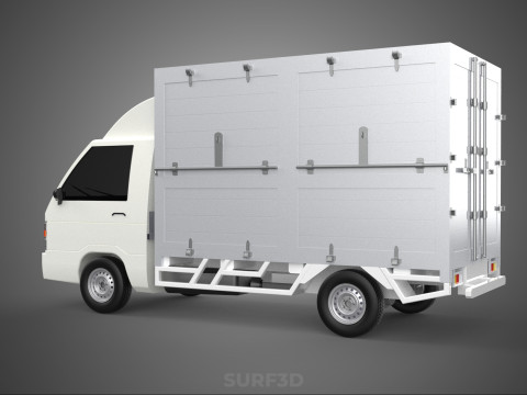 COMPACT WHITE BOX CARGO DELIVERY TRUCK URBAN REGIONAL DELIVERIES 3D Model