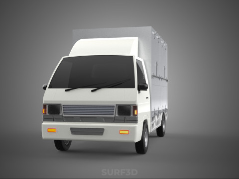 COMPACT WHITE BOX CARGO DELIVERY TRUCK URBAN REGIONAL DELIVERIES 3D Model