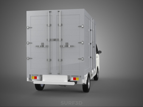 COMPACT WHITE BOX CARGO DELIVERY TRUCK URBAN REGIONAL DELIVERIES 3D Model