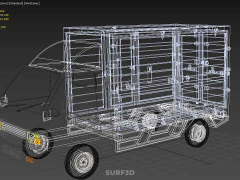 COMPACT WHITE BOX CARGO DELIVERY TRUCK URBAN REGIONAL DELIVERIES 3D Model