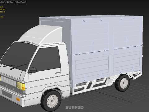 COMPACT WHITE BOX CARGO DELIVERY TRUCK URBAN REGIONAL DELIVERIES 3D Model