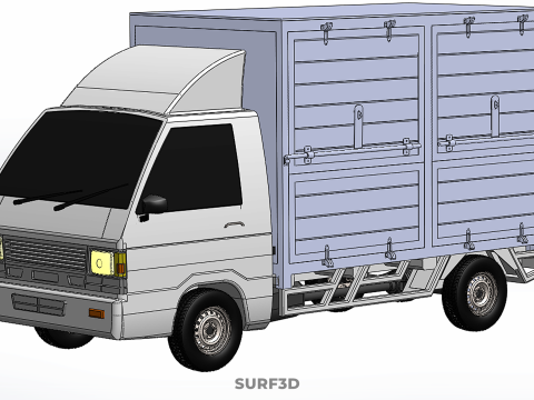 COMPACT WHITE BOX CARGO DELIVERY TRUCK URBAN REGIONAL DELIVERIES 3D Model