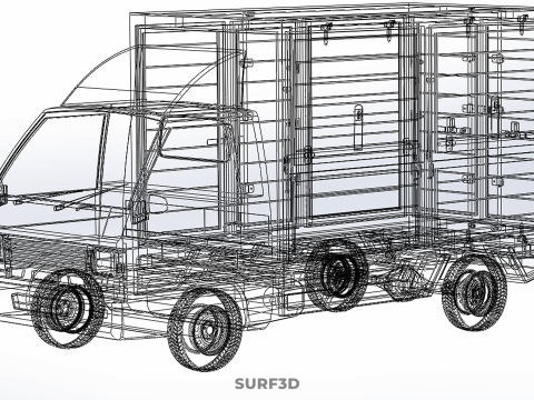 COMPACT WHITE BOX CARGO DELIVERY TRUCK URBAN REGIONAL DELIVERIES 3D Model