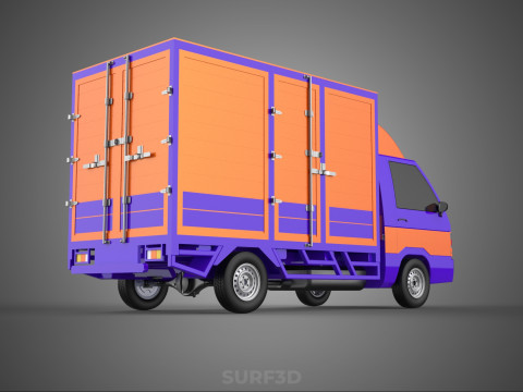 FEDEX BOX TRUCK PICKUP CARGO FREIGHT CUBE VAN CAR COURIER PARCEL 3Dモデル