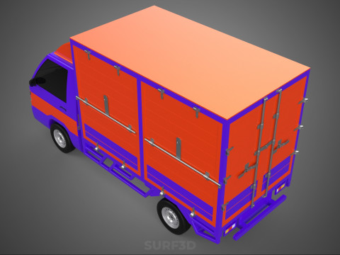 FEDEX BOX TRUCK PICKUP CARGO FREIGHT CUBE VAN CAR COURIER PARCEL 3D 模型