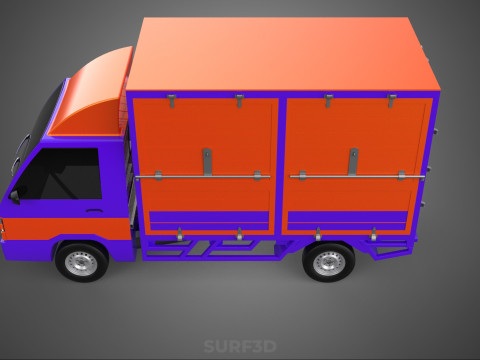 FEDEX BOX TRUCK PICKUP CARGO FREIGHT CUBE VAN CAR COURIER PARCEL 3D 模型
