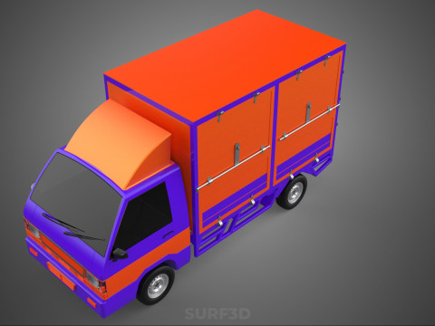 FEDEX BOX TRUCK PICKUP CARGO FREIGHT CUBE VAN CAR COURIER PARCEL 3D 模型