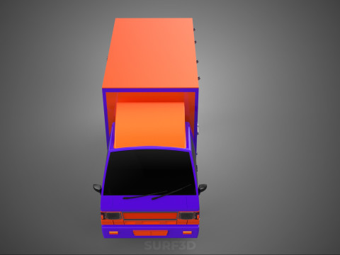 FEDEX BOX TRUCK PICKUP CARGO FREIGHT CUBE VAN CAR COURIER PARCEL 3D 模型