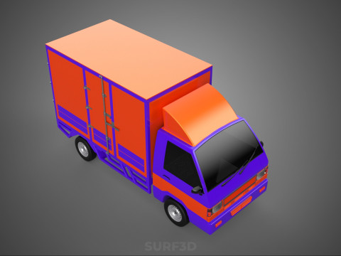 FEDEX BOX TRUCK PICKUP CARGO FREIGHT CUBE VAN CAR COURIER PARCEL 3D 模型
