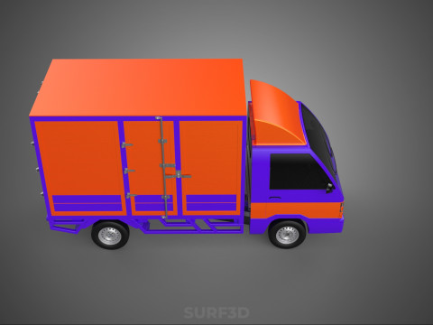 FEDEX BOX TRUCK PICKUP CARGO FREIGHT CUBE VAN CAR COURIER PARCEL 3D 模型