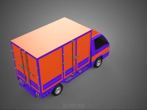 FEDEX BOX TRUCK PICKUP CARGO FREIGHT CUBE VAN CAR COURIER PARCEL 3D 模型