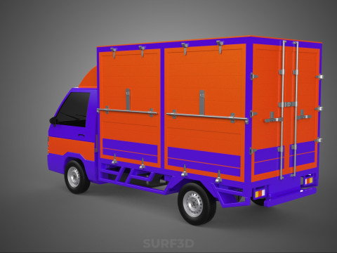 FEDEX BOX TRUCK PICKUP CARGO FREIGHT CUBE VAN CAR COURIER PARCEL 3D 模型