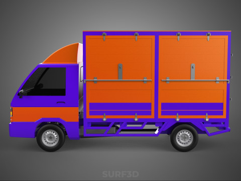 FEDEX BOX TRUCK PICKUP CARGO FREIGHT CUBE VAN CAR COURIER PARCEL 3D 模型