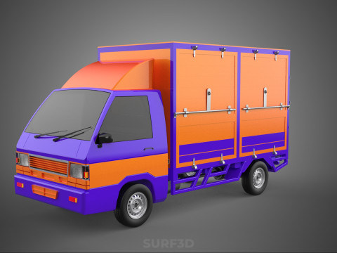 FEDEX BOX TRUCK PICKUP CARGO FREIGHT CUBE VAN CAR COURIER PARCEL 3D 模型