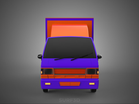 FEDEX BOX TRUCK PICKUP CARGO FREIGHT CUBE VAN CAR COURIER PARCEL 3D 模型