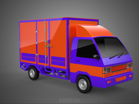 FEDEX BOX TRUCK PICKUP CARGO FREIGHT CUBE VAN CAR COURIER PARCEL 3D 模型