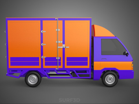 FEDEX BOX TRUCK PICKUP CARGO FREIGHT CUBE VAN CAR COURIER PARCEL 3D 模型