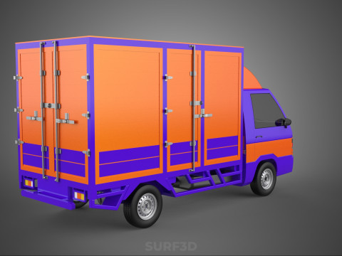 FEDEX BOX TRUCK PICKUP CARGO FREIGHT CUBE VAN CAR COURIER PARCEL 3D 模型