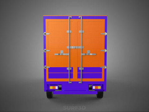 FEDEX BOX TRUCK PICKUP CARGO FREIGHT CUBE VAN CAR COURIER PARCEL 3D 模型
