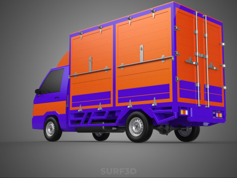 FEDEX BOX TRUCK PICKUP CARGO FREIGHT CUBE VAN CAR COURIER PARCEL 3D 模型