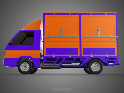 FEDEX BOX TRUCK PICKUP CARGO FREIGHT CUBE VAN CAR COURIER PARCEL 3D 模型