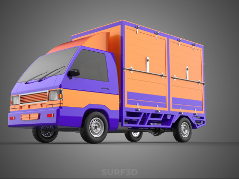 FEDEX BOX TRUCK PICKUP CARGO FREIGHT CUBE VAN CAR COURIER PARCEL 3D 模型