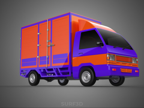 FEDEX BOX TRUCK PICKUP CARGO FREIGHT CUBE VAN CAR COURIER PARCEL 3D 模型