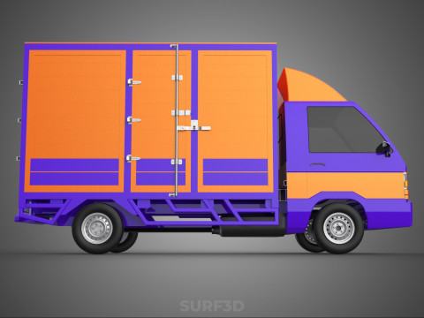 FEDEX BOX TRUCK PICKUP CARGO FREIGHT CUBE VAN CAR COURIER PARCEL 3D 模型