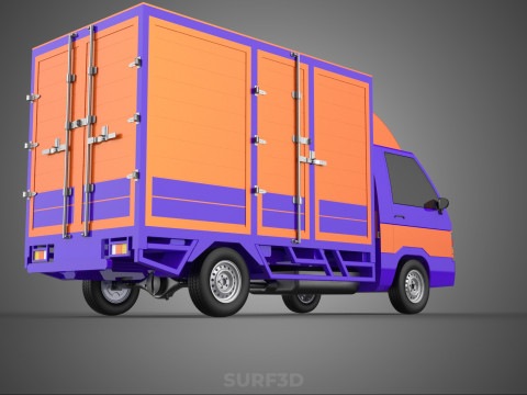 FEDEX BOX TRUCK PICKUP CARGO FREIGHT CUBE VAN CAR COURIER PARCEL 3D 模型
