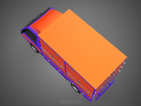 FEDEX BOX TRUCK PICKUP CARGO FREIGHT CUBE VAN CAR COURIER PARCEL 3D 模型