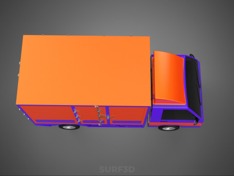 FEDEX BOX TRUCK PICKUP CARGO FREIGHT CUBE VAN CAR COURIER PARCEL 3D 模型